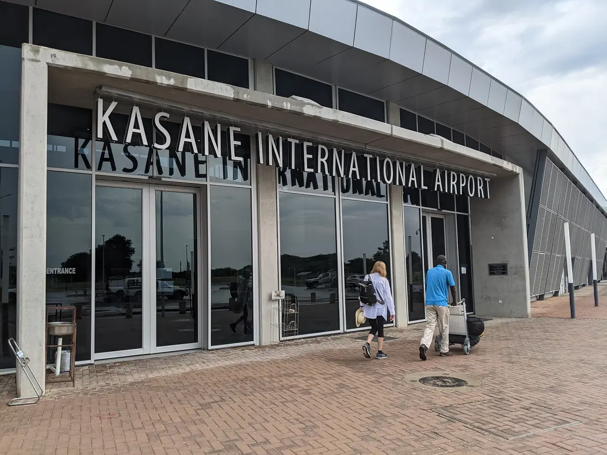 The terminal entrance of Kasane International Airport